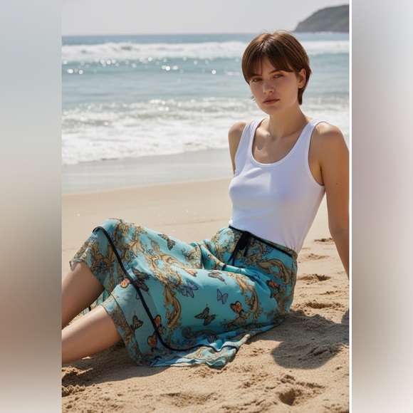 JS Collections MIDI BUTTERFLY SKIRT SIZE 4 - Picture 1 of 4